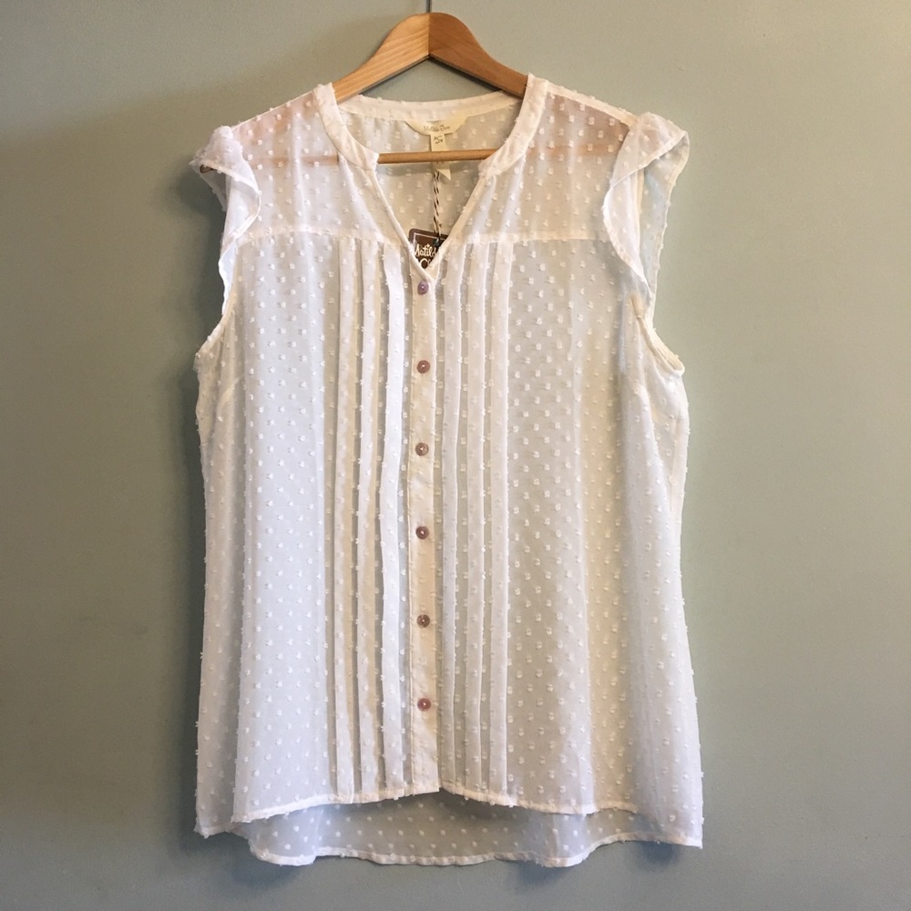 NWT Matilda Jane Ivory Polka Swiss Dot Blouse